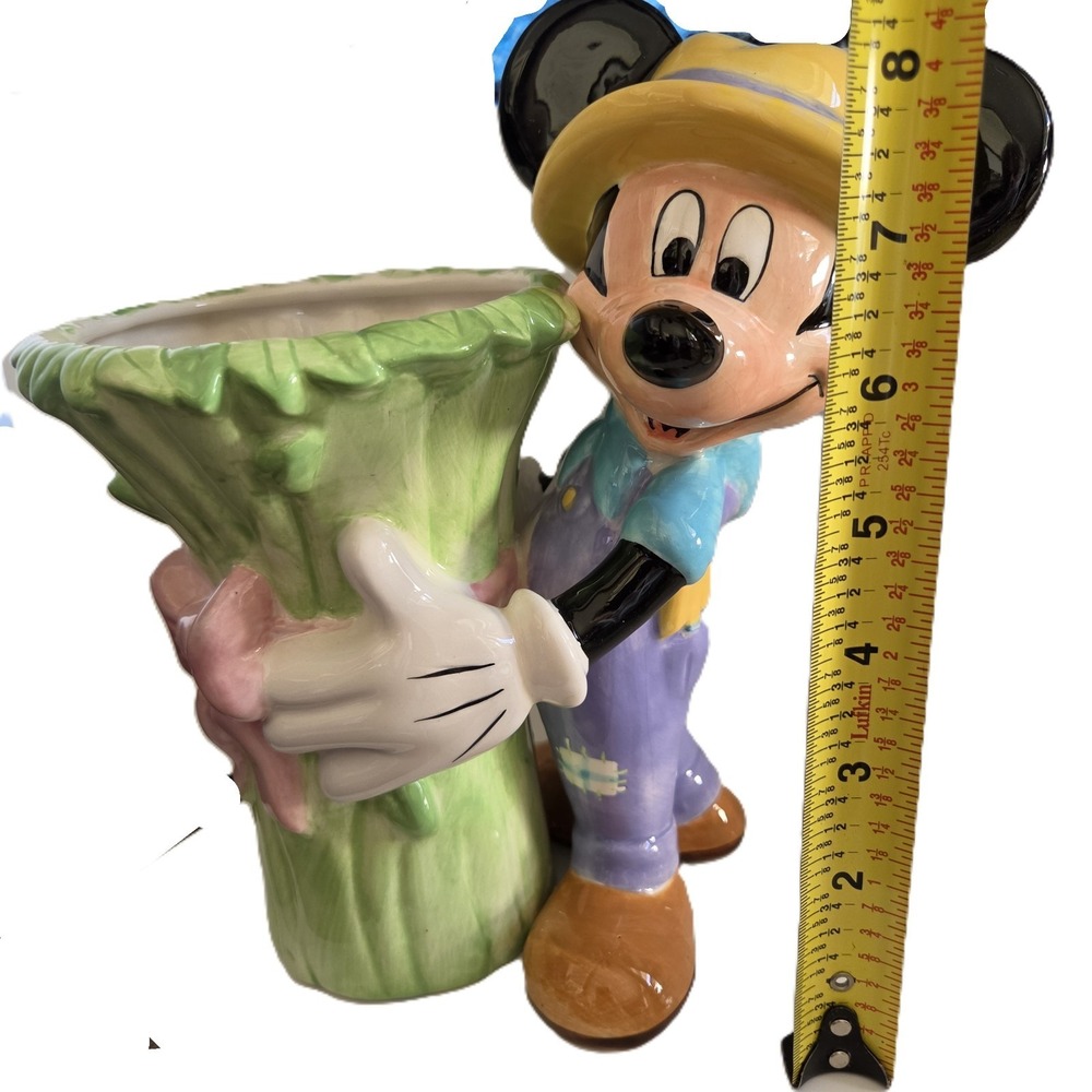 Disney 2000 Welcomes Mickey Mouse Ceramic Gardener Vase Planter